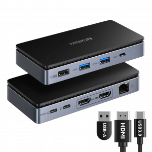 MOKiN 8 IN 1 Docking Station Dual 4k@60Hz HDMI