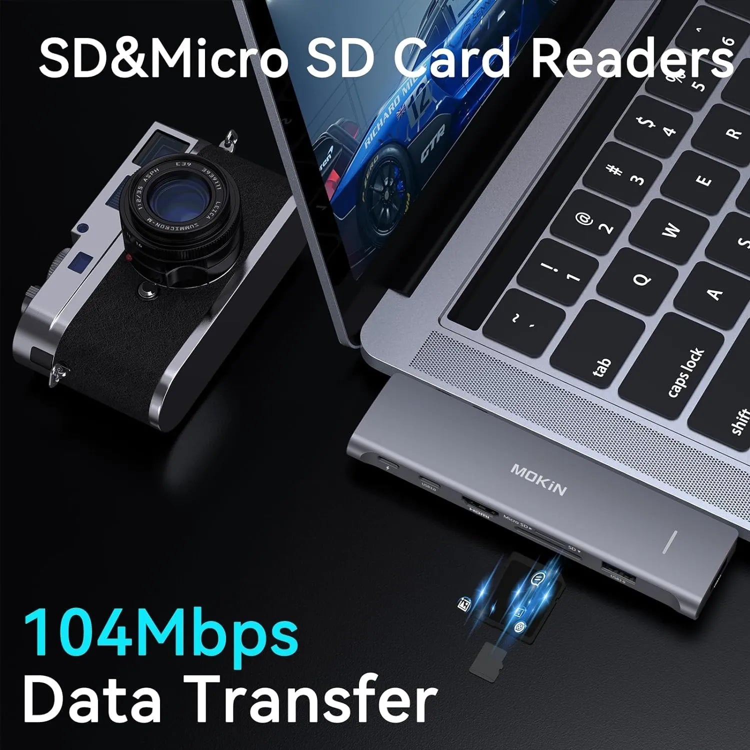 HUB Mở Rộng Đa Năng 7‑in‑2 MOKIN MOMUC2206 (2*Type‑C to 1*HDMI4K@60Hz + 1*Type-C Thunderbolt 3 40Gbps / PD100W / 5K@60Hz + 3*USB 3.0 + 1*SD/TF) - Ảnh 6