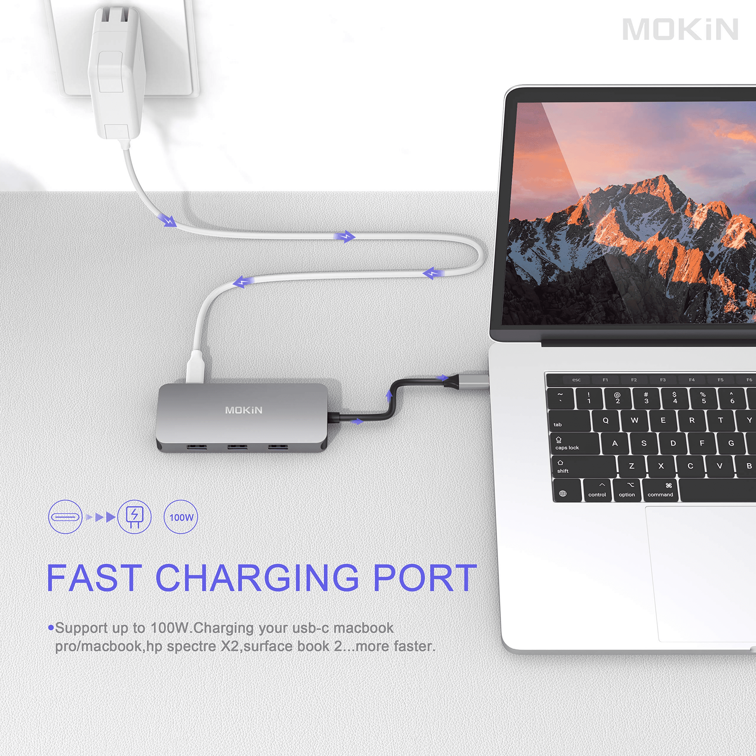 MOKiN 8 IN 1 USB-C Hub Multiport Adapter for MacBook Pro - Ảnh 3