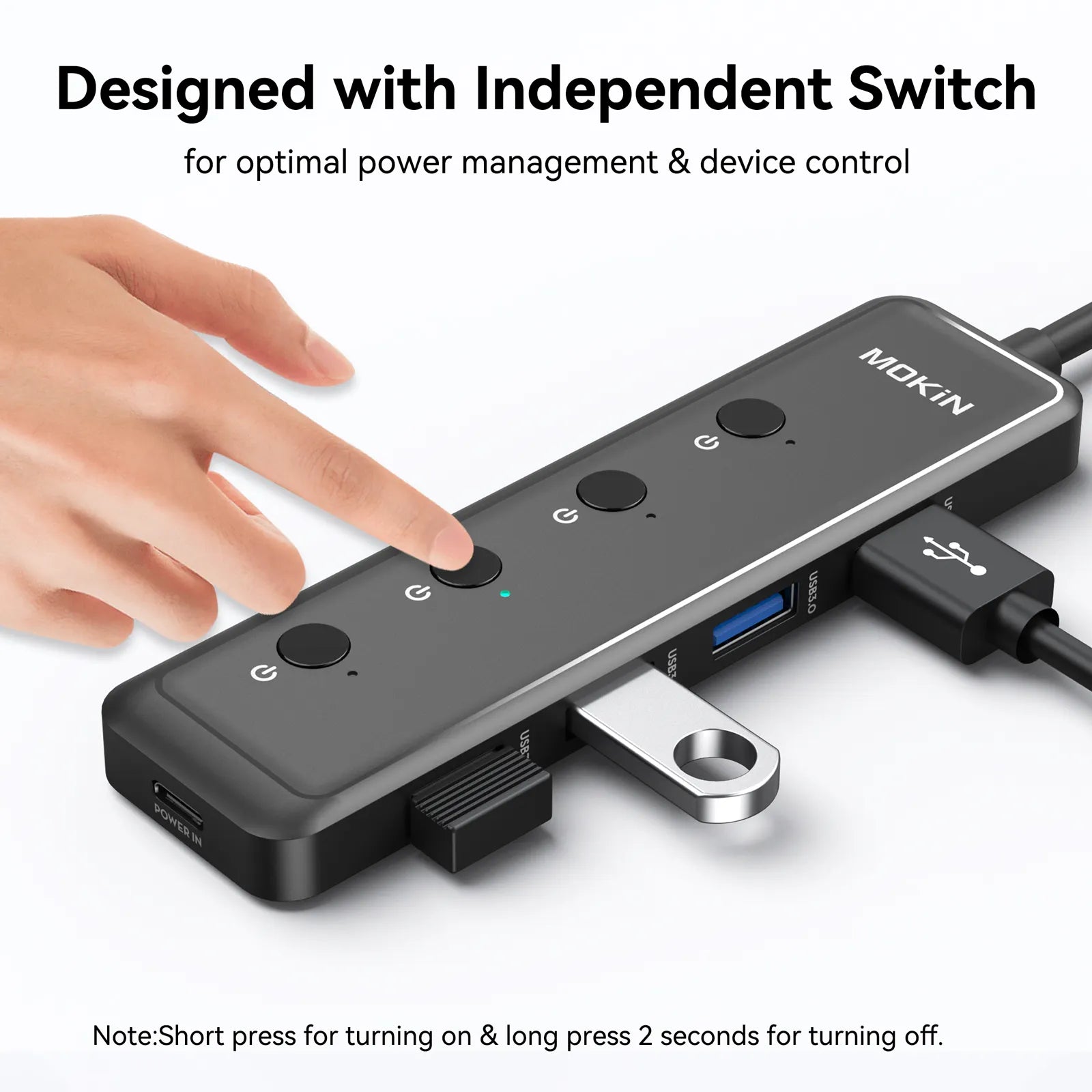 MOKiN 5-Port Ultra Slim USB 3.0 Data Extender - Ảnh 5