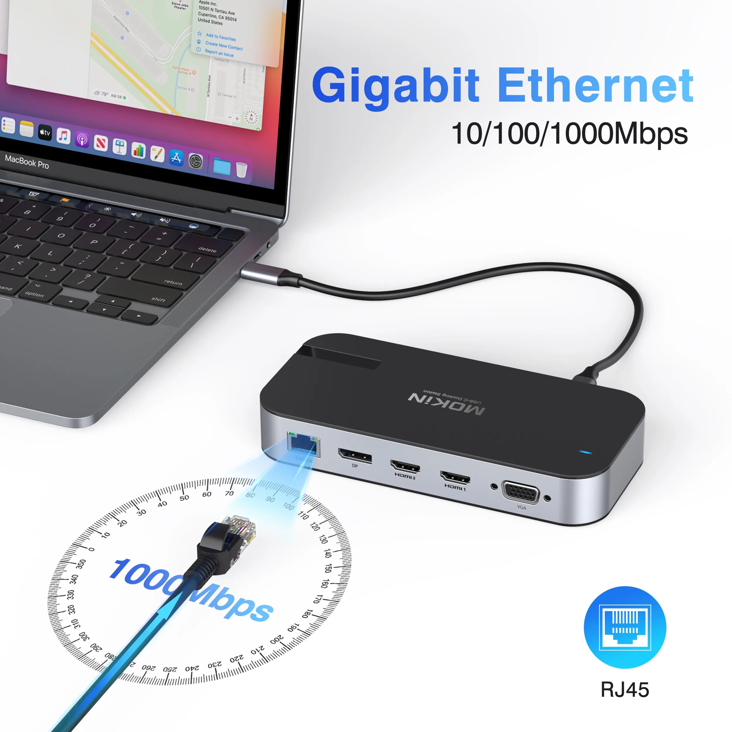 MOKiN 16-in-1 Laptop Docking Station for Triple Monitors - Ảnh 7
