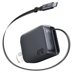 MOKiN 67W USB-C Charger with Real-Time Display and Foldable Design