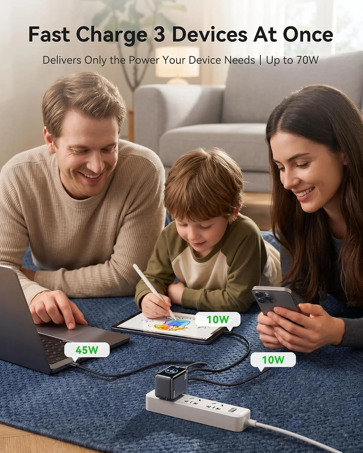 MOKiN 70W GaN Charger with Smart Touch Display and 3-Port Charging - Ảnh 5