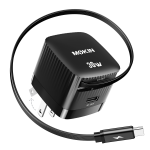 MOKiN 30W Foldable GaN Charger with Built-in Retractable Type-C Cable
