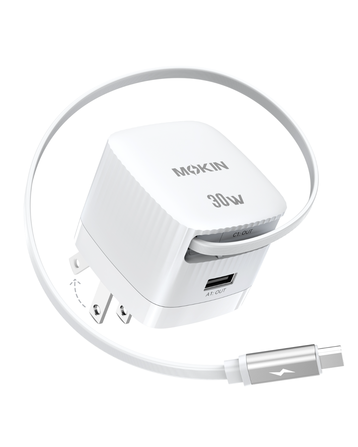 MOKiN 30W Foldable GaN Charger with Built-in Retractable Type-C Cable - Ảnh 8