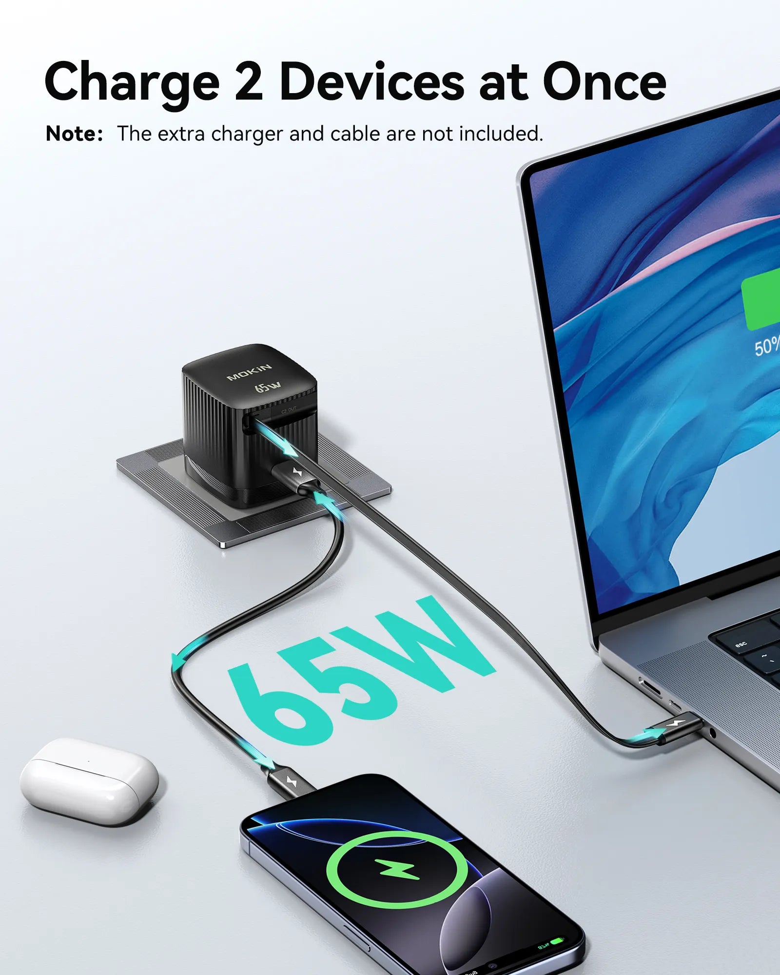 MOKiN 65W Retractable GaN Charger for Fast and Convenient Charging Anywhere - Ảnh 4