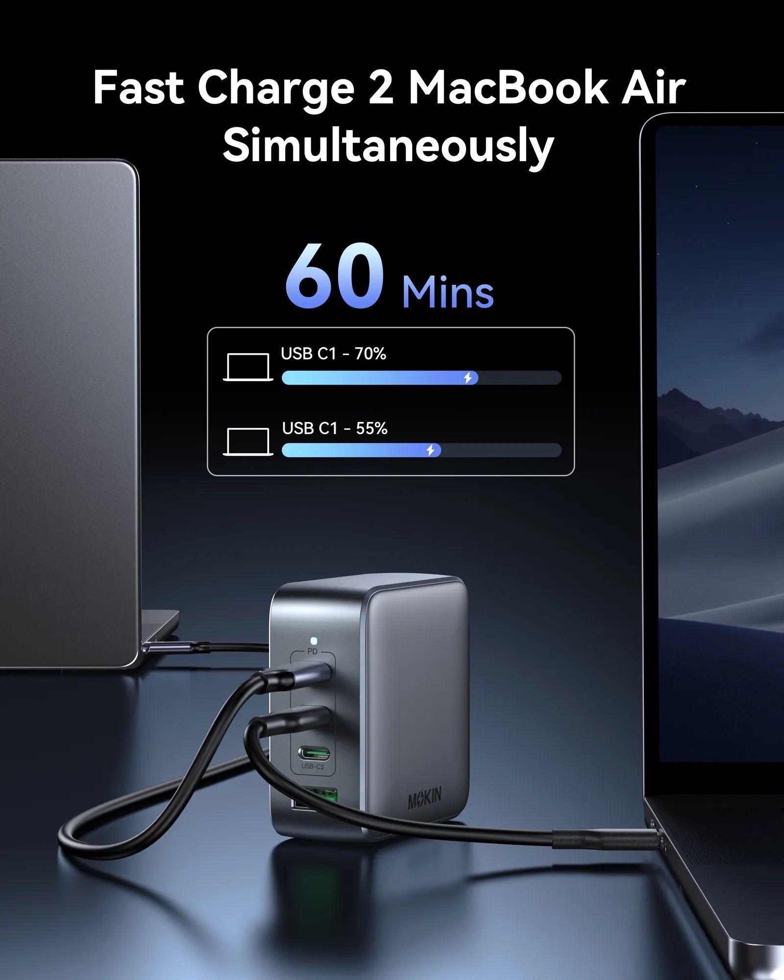 MOKiN 100W GaN Charger for Efficient Charging at Home, Office, and On the Go - Ảnh 5