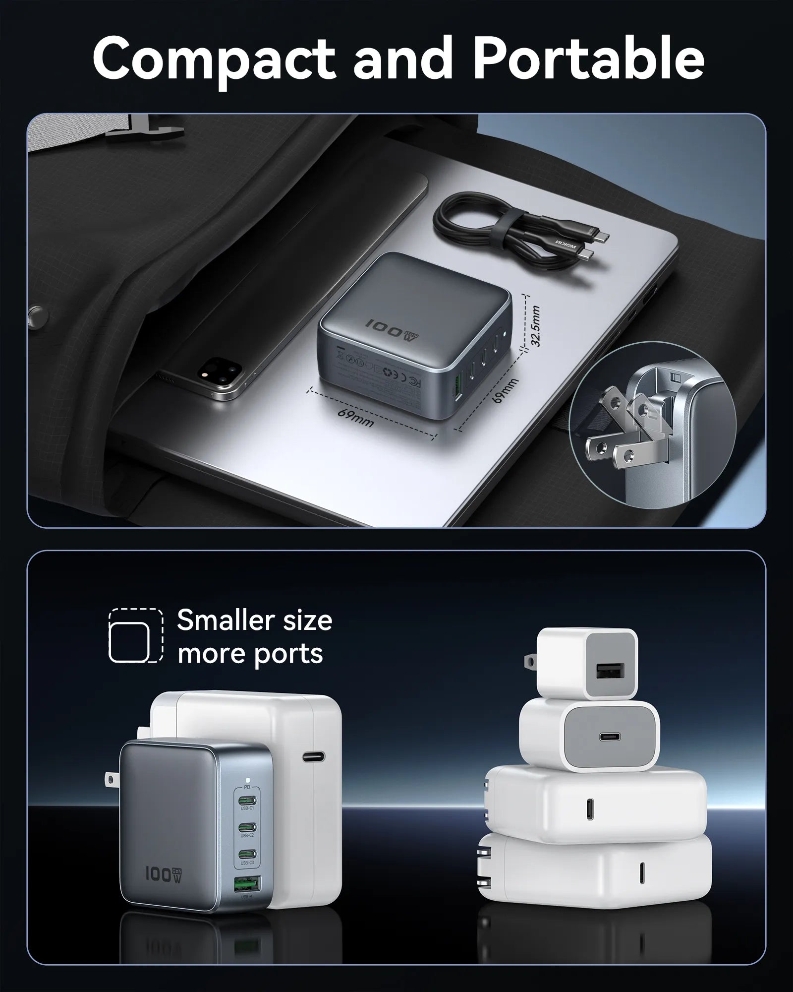 MOKiN 100W GaN Charger for Efficient Charging at Home, Office, and On the Go - Ảnh 7