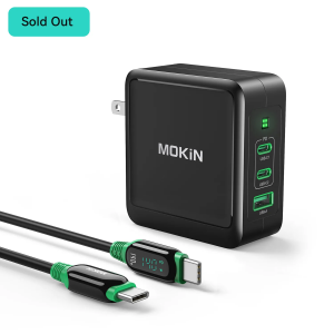 MOKiN 140W GaN Charger - Fast Charging for iPhones, Laptops, Tablets
