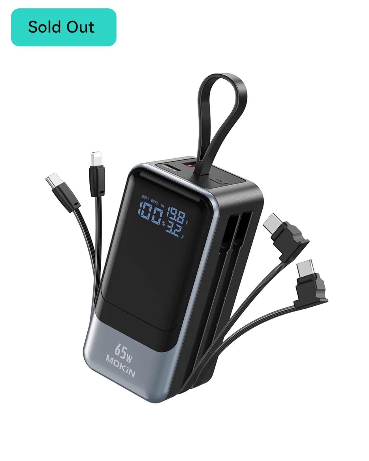 MOKiN Fast Charging Power Bank with USB-C & iOS Cables | 18400mAh 65W - Ảnh 9