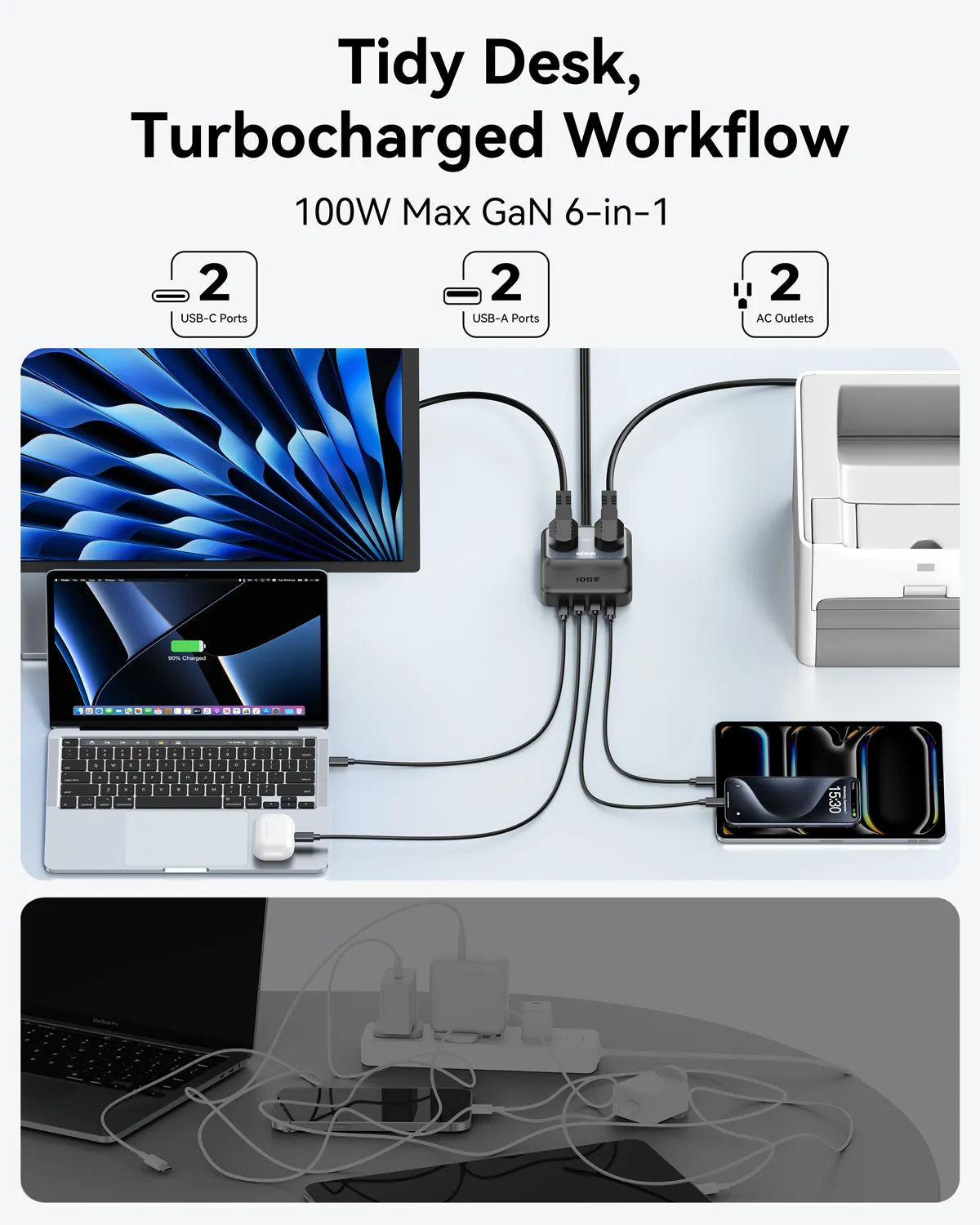 MOKiN 100W 6-in-1 Charging Station to Simplify Multi-Device Power at Home and Office - Ảnh 3