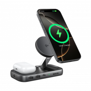 MOKiN 7-IN-1 USB-C Hub with 15W Qi2 Wireless Charger