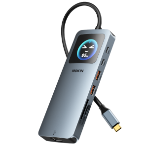 MOKiN 12-in-1 USB-C Docking Station for Dual Monitors with Smart LCD