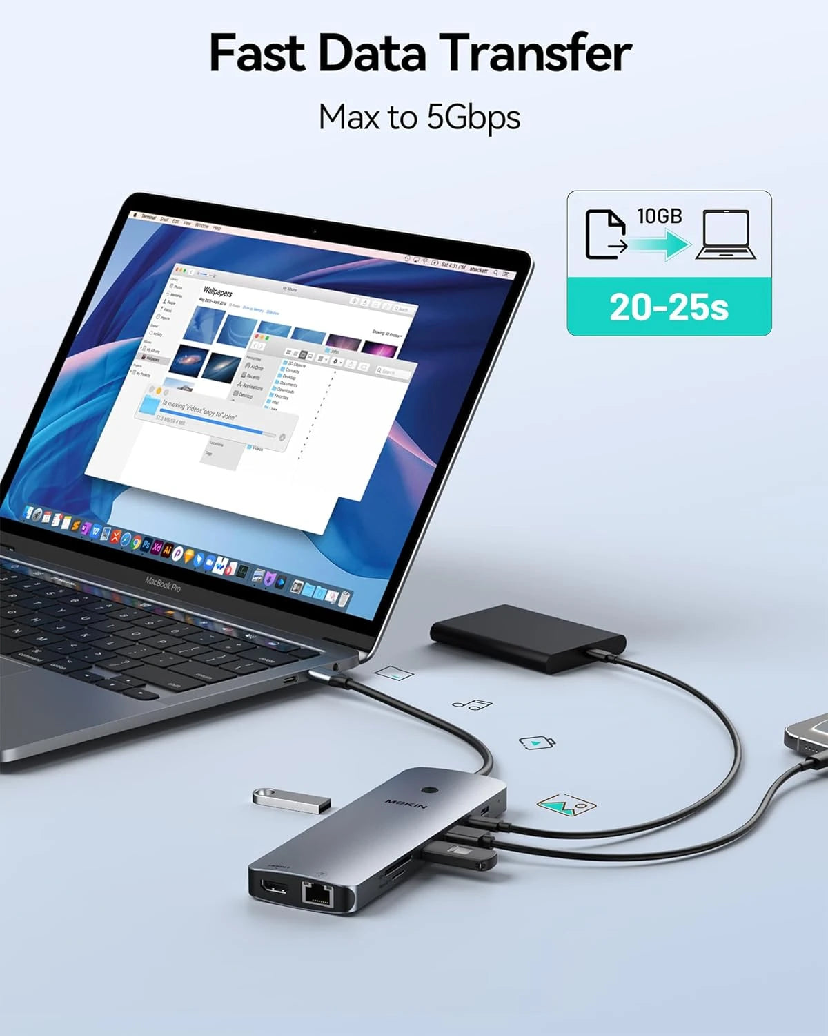 MOKiN 14-in-1 USB-C Docking Station with Triple Display Support - Ảnh 7