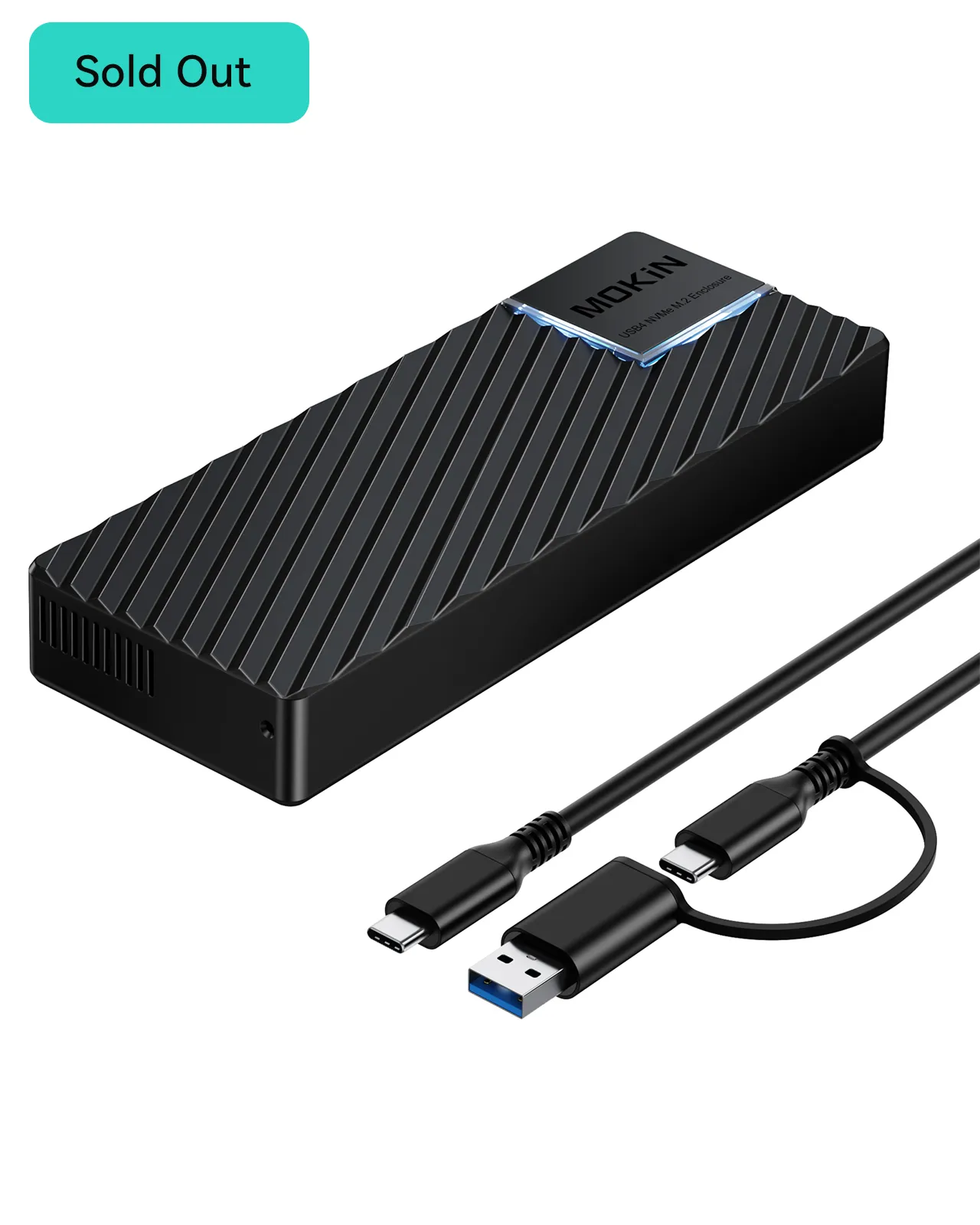 MOKiN 40Gbps M.2 NVMe Enclosure with Cooling Fan For MacBook