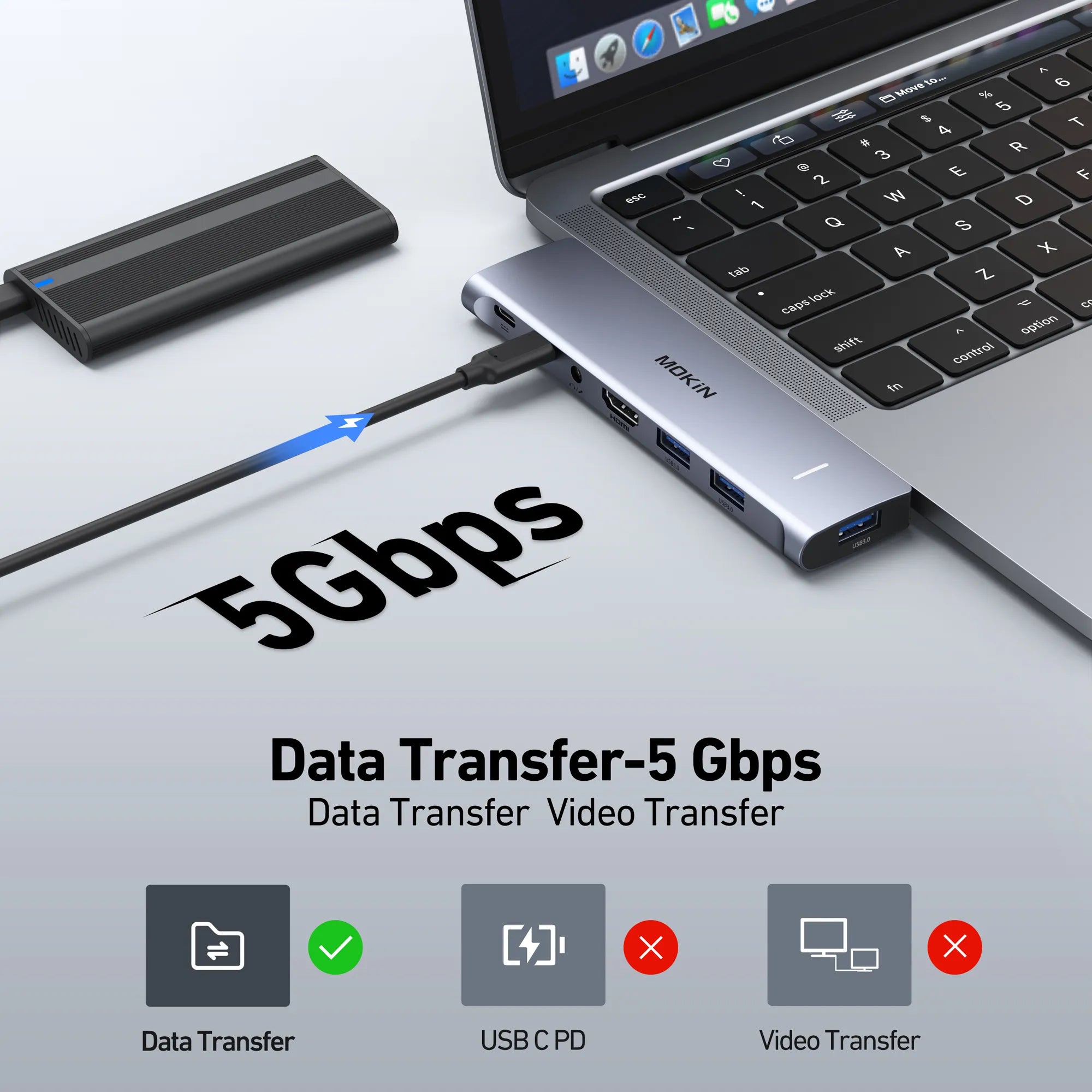 MOKiN 7 IN 2 USB-C Adapter for MacBook Pro/Air - Ảnh 6