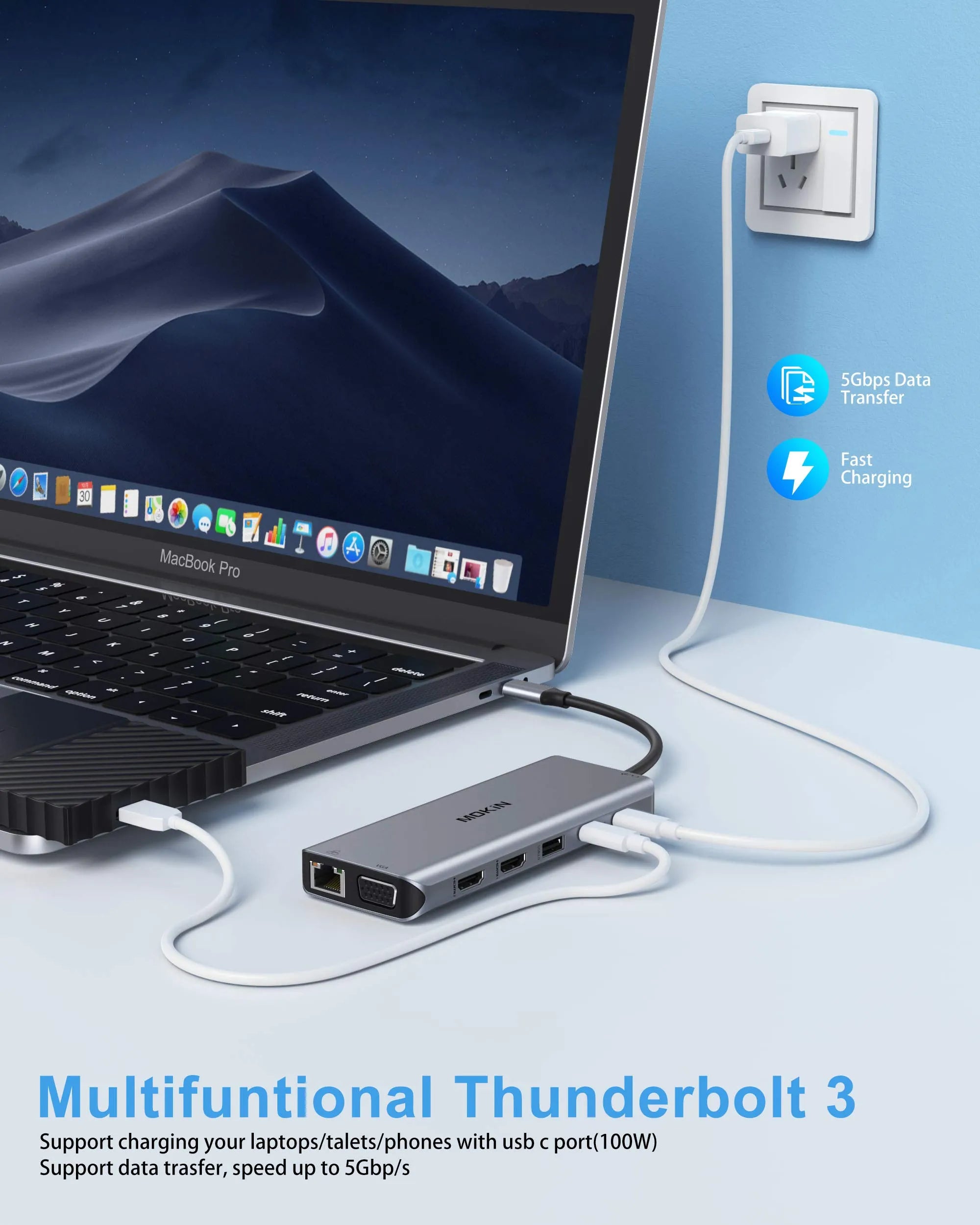 MOKiN 14‑in‑1 USB‑C Docking Station with Dual Monitor - Ảnh 6