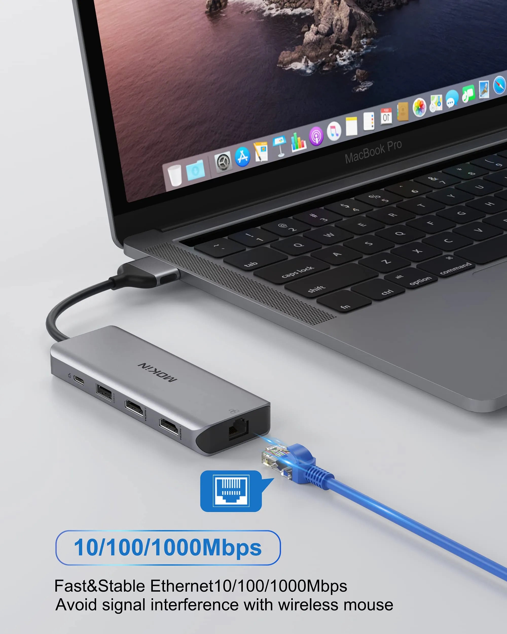 MOKiN 9 IN 2 MacBook Pro Docking Station Dual Monitor - Ảnh 7