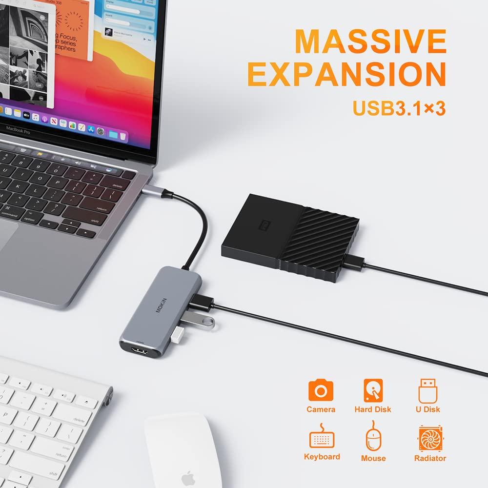 MOKiN 7 IN 1 USB-C to HDMI Adapter with 4K@60Hz - Ảnh 7