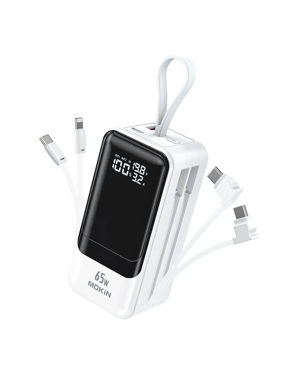 MOKiN Fast Charging Power Bank with USB-C & iOS Cables | 18400mAh 65W - Ảnh 12